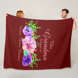 名前の追加または編集 – この祖母はフローラに属する フリースブランケット