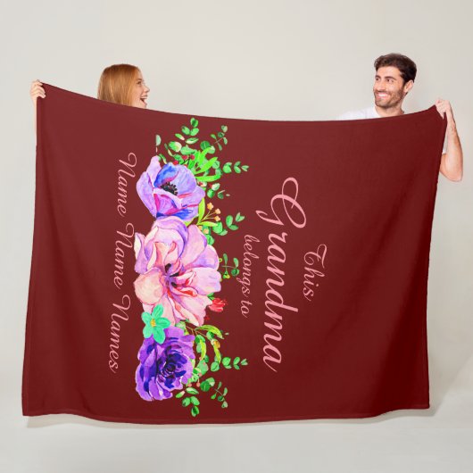 名前の追加または編集 – この祖母はフローラに属する フリースブランケット (インサイチュ)