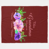 名前の追加または編集 – この祖母はフローラに属する フリースブランケット (正面(横))