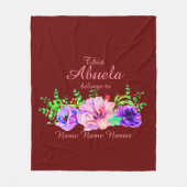 名前の追加または編集 – このAbuelaはフローラに属する フリースブランケット (正面)