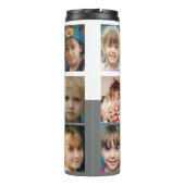 名前の追加イニシャルの写真のコラージュ白い灰色 タンブラー (裏面)