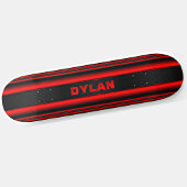 名前の追加イニシャル赤いストライプテクスチャの外観 スケートボード