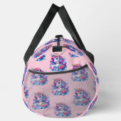 名前の追加イニシャル、ピンクと青のユニコーン ダッフルバッグ (右)