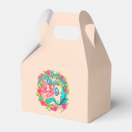 名前の追加エイジピンクマーメイドブルーテール誕生日パーティー フェイバーボックス