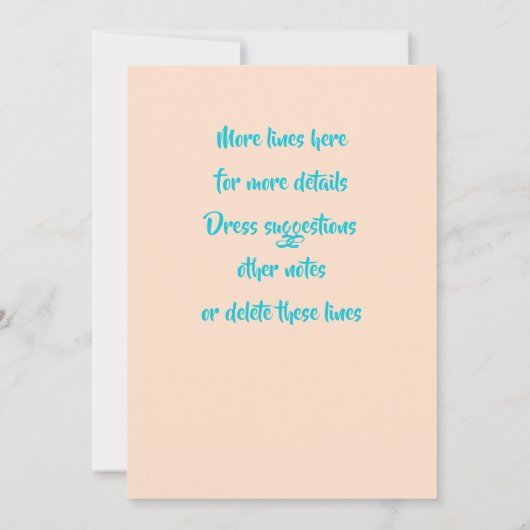 名前の追加エイジピンクマーメイドブルーテール誕生日パーティー 招待状 (裏面)