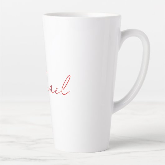 名前の追加エレガントクリエイティブCallgraphy Red White カフェラテマグ (右)