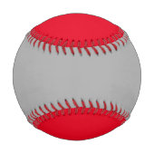 名前の追加カスタムグレーと赤野球 野球ボール (裏面)