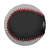 名前の追加カスタムグレーと黒の野球 野球ボール (正面左)