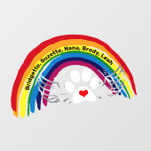 名前の追加カスタム交差虹橋犬 ウィンドウサイン (シート)