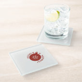 名前の追加カスタム文字ホリデーコースター ガラスコースター (アングル)