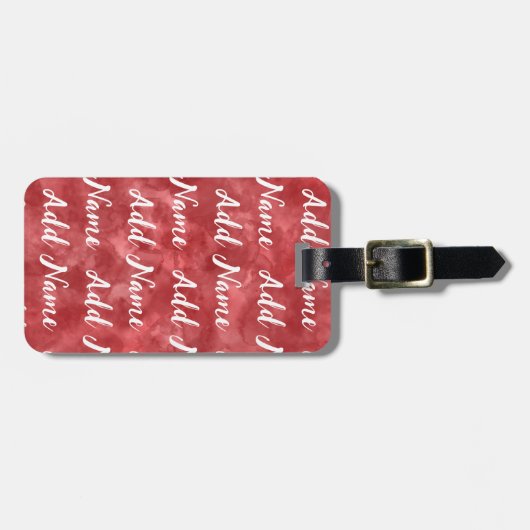 名前の追加カスタム赤い水色 ラゲッジタグ (正面横)