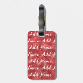 名前の追加カスタム赤い水色 ラゲッジタグ (裏面縦)