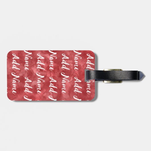 名前の追加カスタム赤い水色 ラゲッジタグ (裏面横)