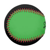 名前の追加カスタムBlack and Green Baseball 野球ボール (正面左)