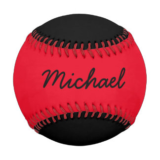 名前の追加カスタムBlack and Red Baseball 野球ボール