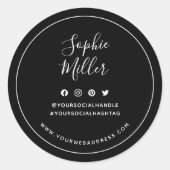 名前の追加カスタムColor Social Mediaブランディング ラウンドシール (正面)