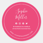 名前の追加カスタムColor Social Mediaブランディング ラウンドシール (正面)