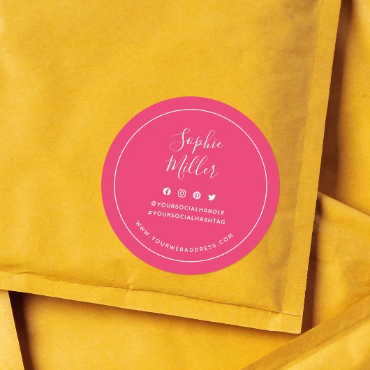 名前の追加カスタムColor Social Mediaブランディング ラウンドシール
