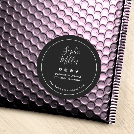 名前の追加カスタムColor Social Mediaブランディング ラウンドシール