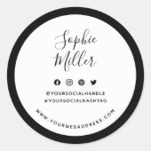 名前の追加カスタムSNS縁どブランディング ラウンドシール (正面)