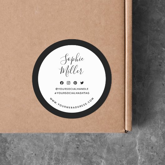 名前の追加カスタムSNS縁どブランディング ラウンドシール