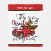 名前の追加クリスマスムービーの視聴 フリースブランケット (正面)