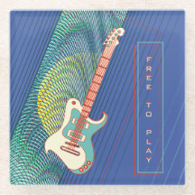 名前の追加クールモダンティール（緑がかった色）&ブルーエレキギター