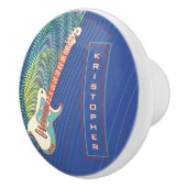 名前の追加クールモダンティール(緑がかった色)&ブルーエレキギター セラミックノブ (右)