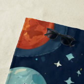 名前の追加クールロケット宇宙と惑星 ビーチタオル (インサイチュ)