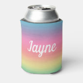 名前の追加グラデーション虹。 缶クーラー (缶裏面)