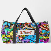 名前の追加グラフティ抽象芸術 ダッフルバッグ (正面)