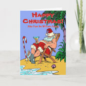 名前の追加グリーティング文字サンタスリーピングクリスマス カード (正面)