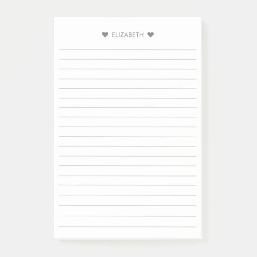 名前の追加シンプルセリフフォント(灰色の線) ポストイット (正面)