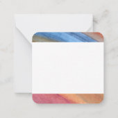 名前の追加シンプル抽象芸術茶色と青の水色 ノートカード (裏面)