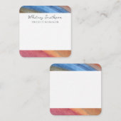 名前の追加シンプル抽象芸術茶色と青の水色 ノートカード (正面/裏面)