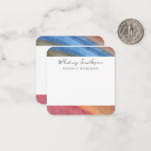 名前の追加シンプル抽象芸術茶色と青の水色 ノートカード (正面/裏面インサイチュ)