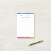 名前の追加シンプル抽象芸術茶色と青の水色 ポストイット (デスク上)