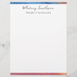 名前の追加シンプル抽象芸術茶色と青の水色 レターヘッド