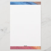 名前の追加シンプル抽象芸術茶色と青の水色 便箋 (裏面)