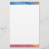 名前の追加シンプル抽象芸術茶色と青の水色 便箋 (裏面)