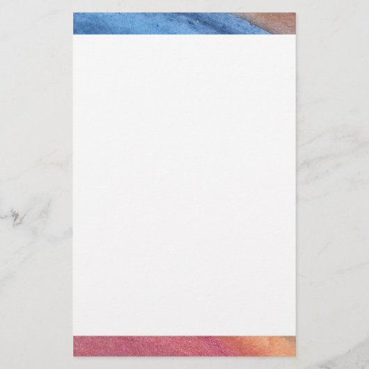 名前の追加シンプル抽象芸術茶色と青の水色 便箋 (裏面)