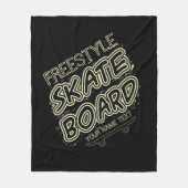 名前の追加スタイルシティ文字フリースタイルスケートボード フリースブランケット (正面)