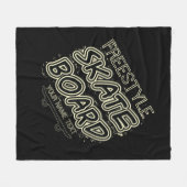 名前の追加スタイルシティ文字フリースタイルスケートボード フリースブランケット (正面(横))