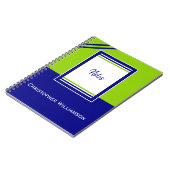 名前の追加ストライプ青と緑 ノートブック (左側)