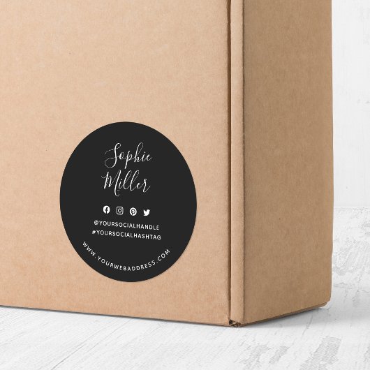 名前の追加ソーシャルメディアカスタムブランディング ラウンドシール