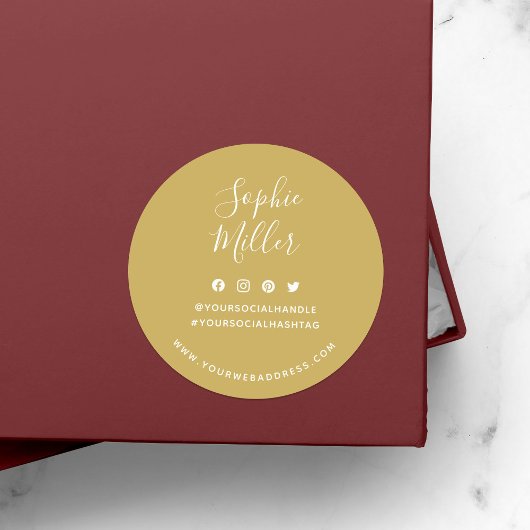 名前の追加ソーシャルメディアカスタムブランディング ラウンドシール