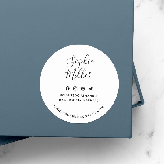 名前の追加ソーシャルメディアブランディング ラウンドシール