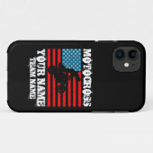 名前の追加チーム名etc MOTOCROSSライダーUSAフラグ Case-Mate iPhoneケース (裏面(横))