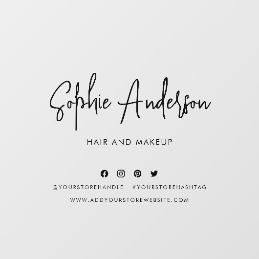 名前の追加トレンディーモダンスクリプトソーシャルメディア ウィンドウサイン (シート)