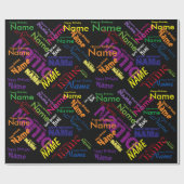 名前の追加ハッピーバースデーの折り返し紙 ラッピングペーパー (フラット)